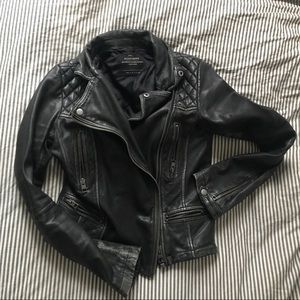 All Saints distressed Leather Jacket size 0
